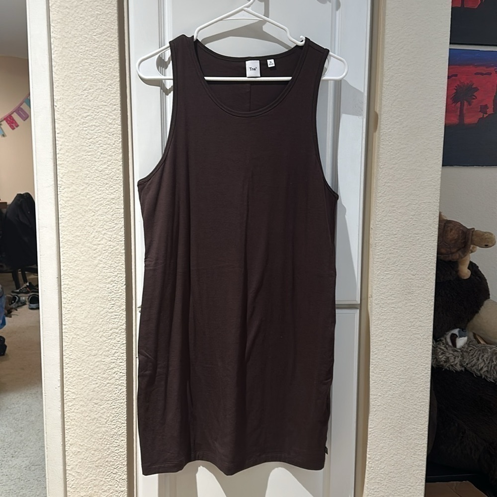 Aritzia TNA Juno Dress - Rich Mocha Brown - Size XL - Picture 6 of 9